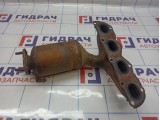 Коллектор выпускной Volkswagen Polo Sedan (Mk5) 036253056F. С катализатором. Срезаны болты.